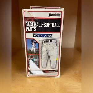 NEW FRANKLIN DELUX BASEBALL PANTS SIZE YOUTH LARGE